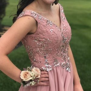 blush prom dress